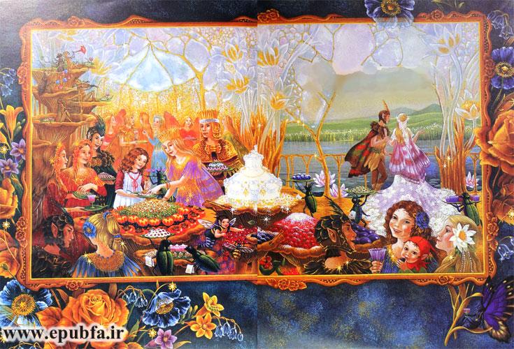 ، در سالنی باشکوه که پنجرههایش رو به برکه بود از مهمانها پذیرایی شد